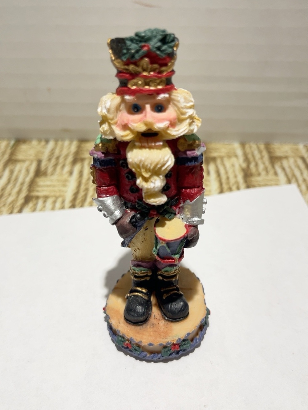 Ganz Christmas Nutcracker Drummer Figurine 4” Resin Holiday Decor Red Gold